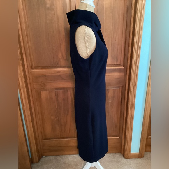 Badgley Mischka Sheath Dress with Tie Collar Detail - Picture 4 of 6